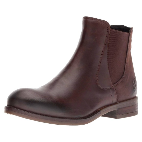 Fly London Brown Leather Pull On Chelsea Booties Sz 11 - Picture 1 of 14